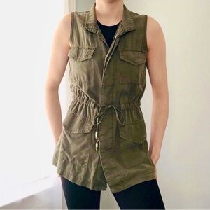 Mossimo Supply Co. Olive Green Sleeveless Utility Vest